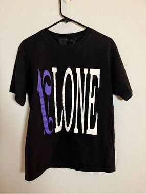 Vlone x Palm Angels Black T-Shirt White & Purple Print Men’s Size M